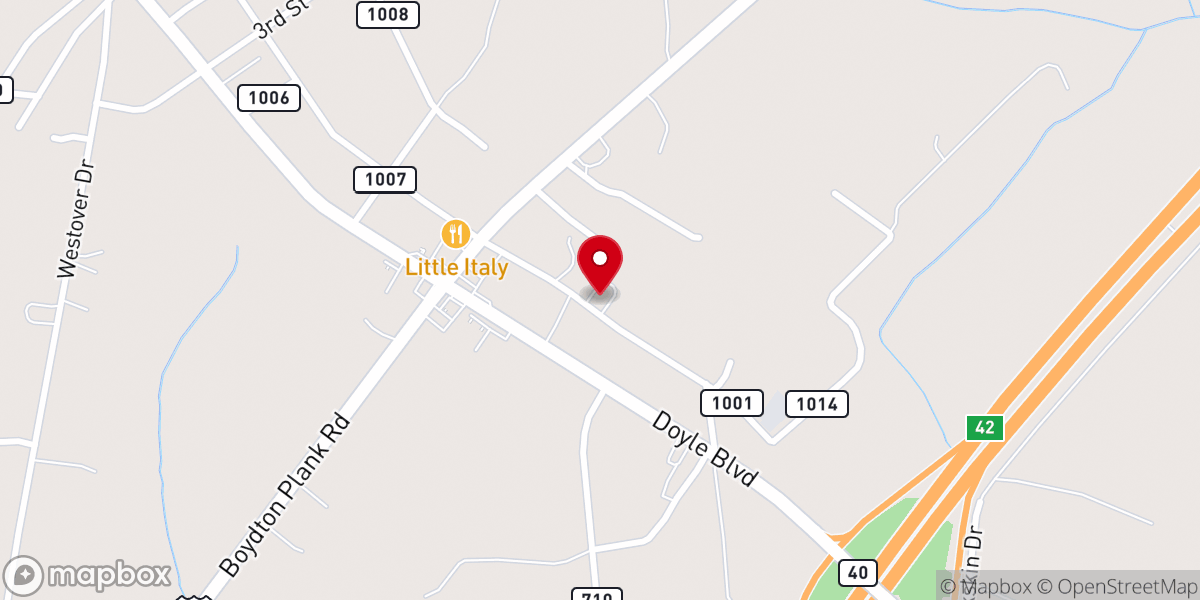 Map showing location of Big Bethel Baptist Church