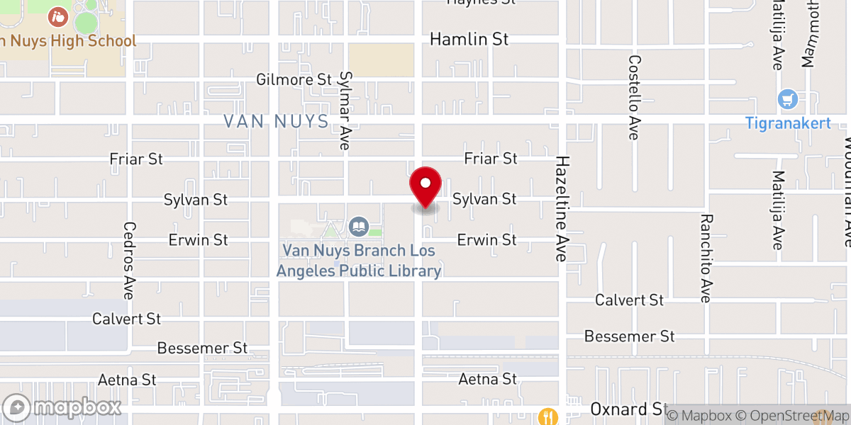 Map showing location of Van Nuys United Methodist Church