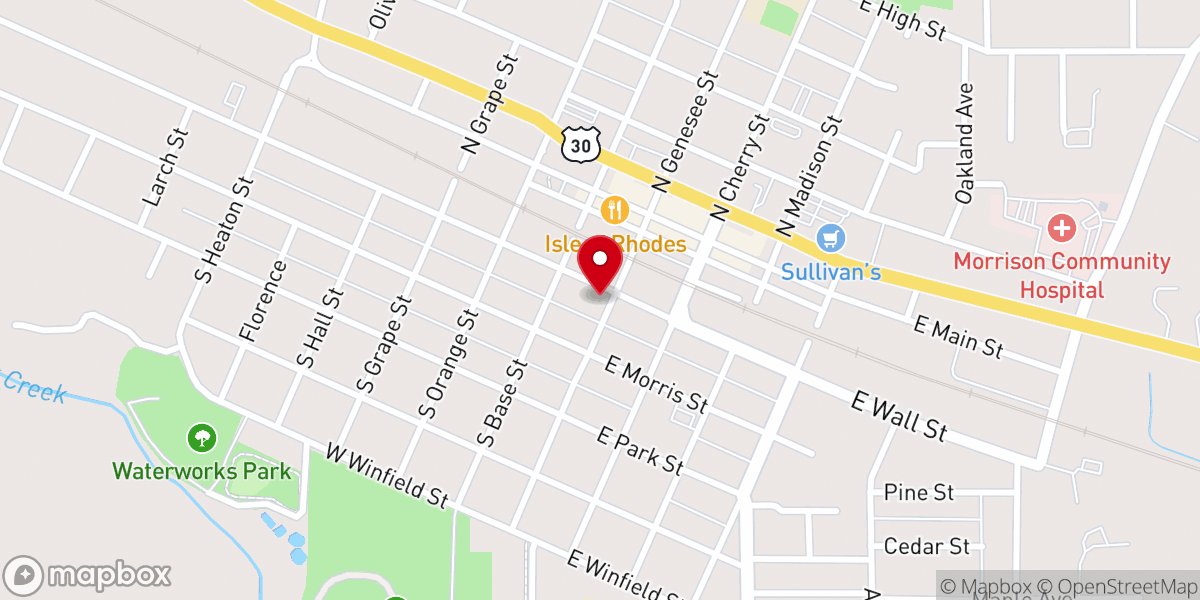 Map showing location of Morrison Christian Church