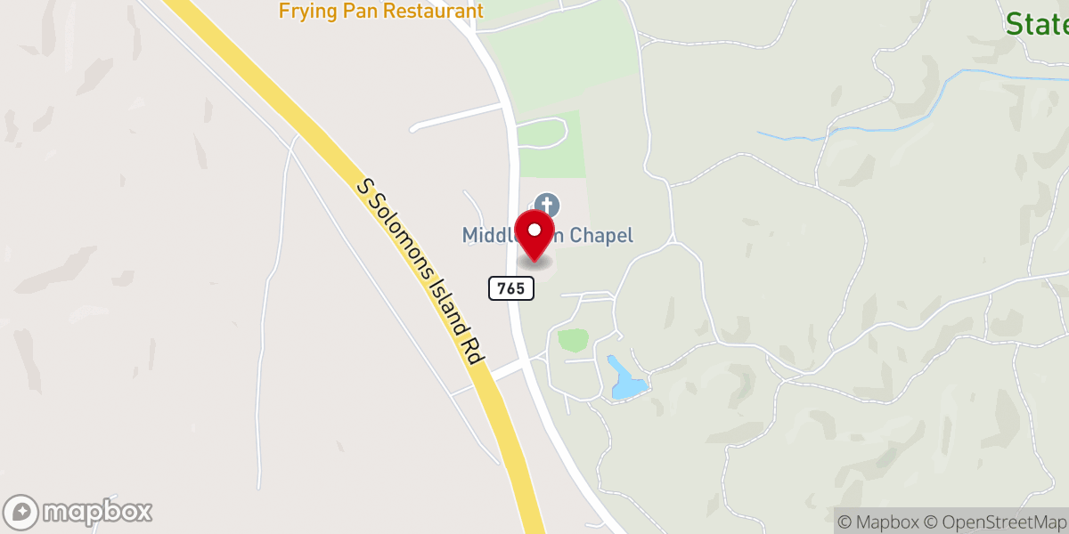 Map showing location of CHURCHES