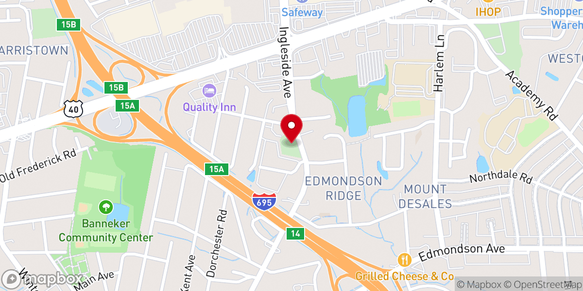 Map showing location of Historic Old Salem Lutheran Church
