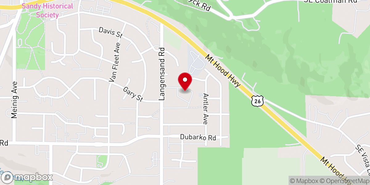 Map showing location of St Michael's Catholic Church, Sandy, OR