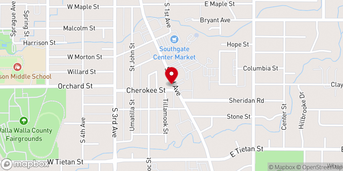 Map showing location of Evangelical Baptist Church
