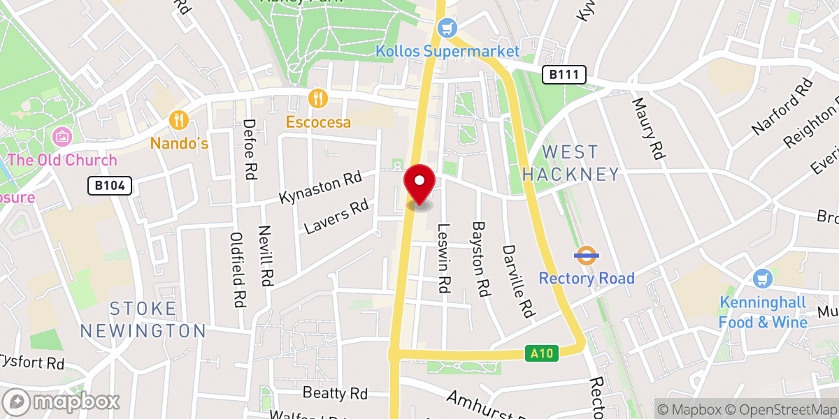 Map showing location of Stoke Newington Methodist Church (High Street)