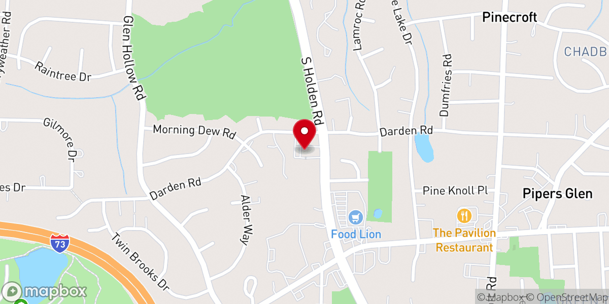 Map showing location of Faith Baptist Church