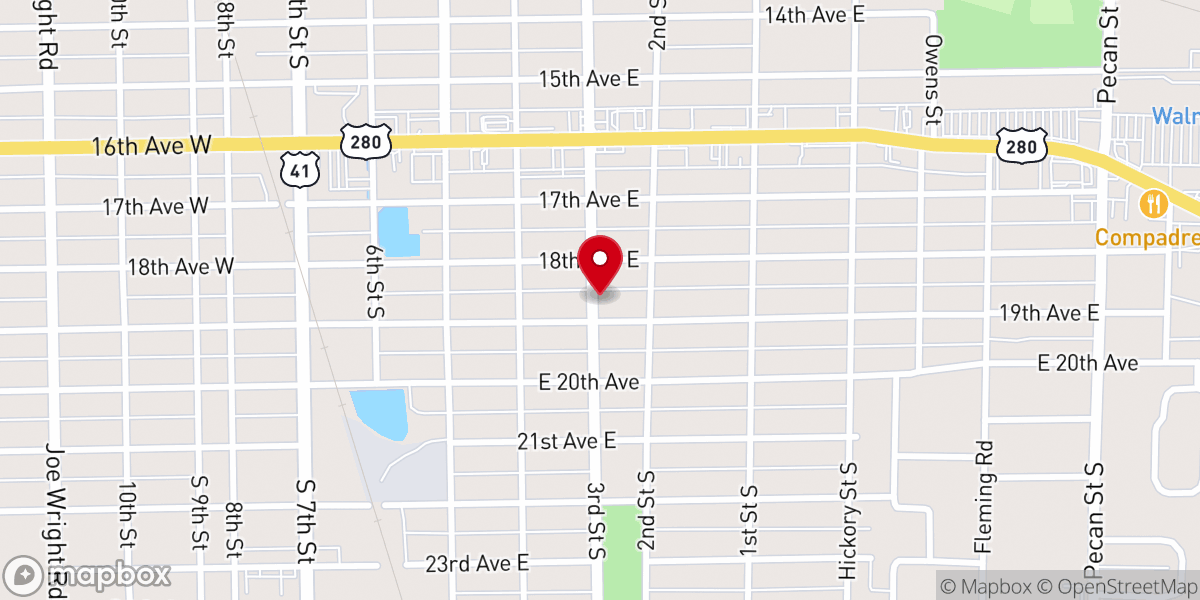 Map showing location of St. Theresa Catholic Church