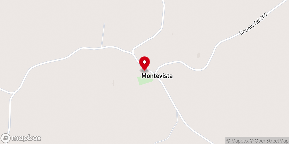 Map showing location of Monte Vista Baptist Church