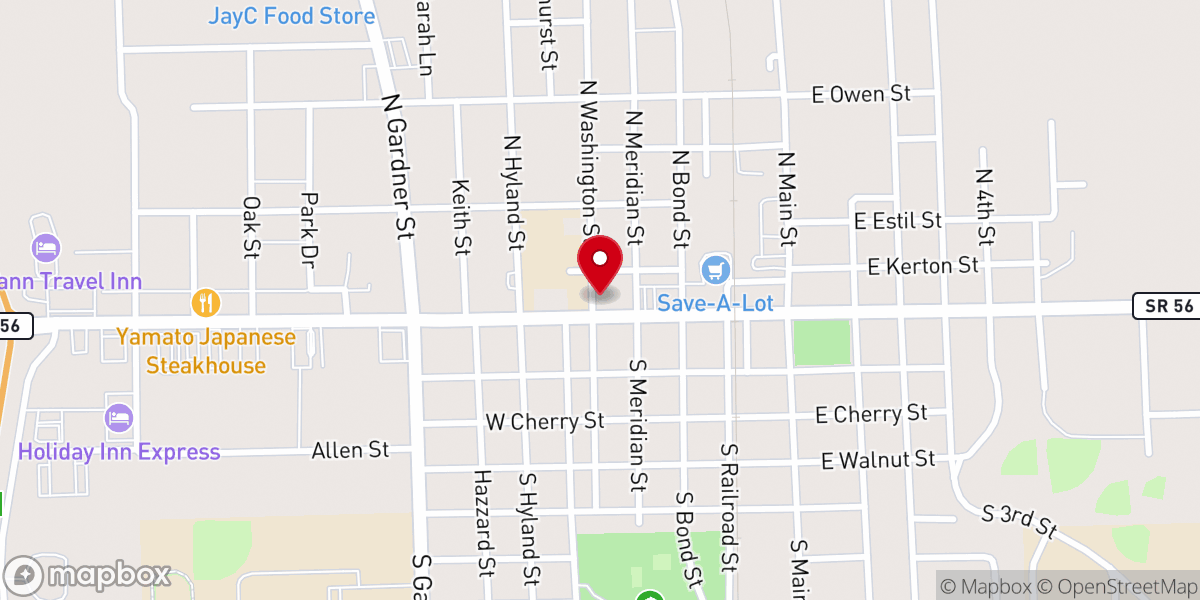 Map showing location of Presbyterian Church