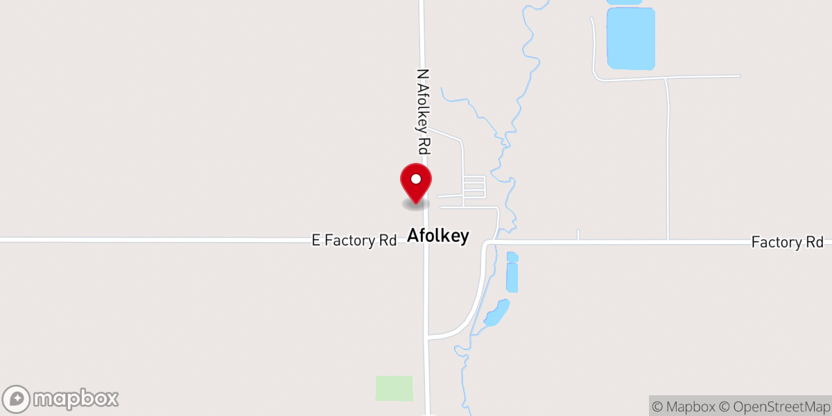 Map showing location of Afolkey Church
