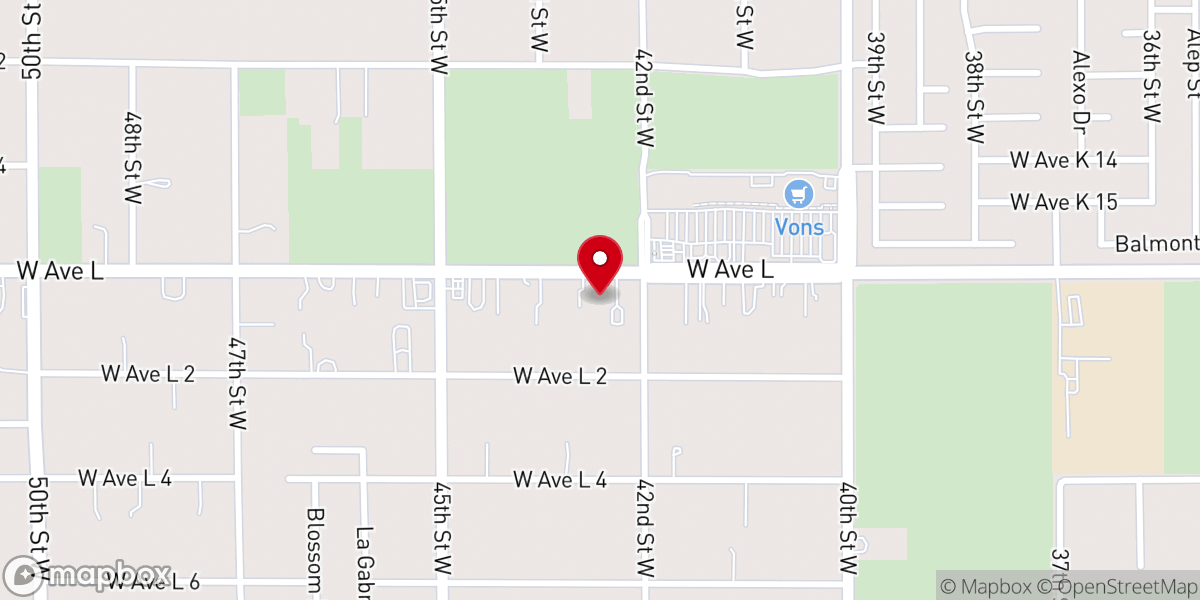 Map showing location of Quartz Hill Assembly of God Church