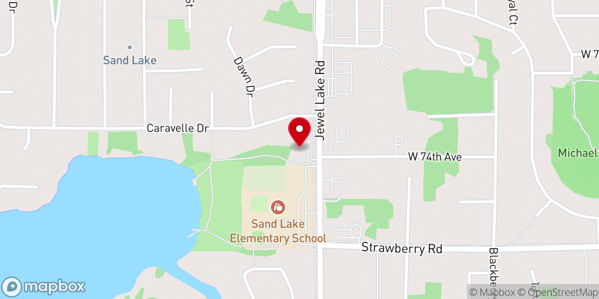 Map showing location of Sand Lake Baptist Church