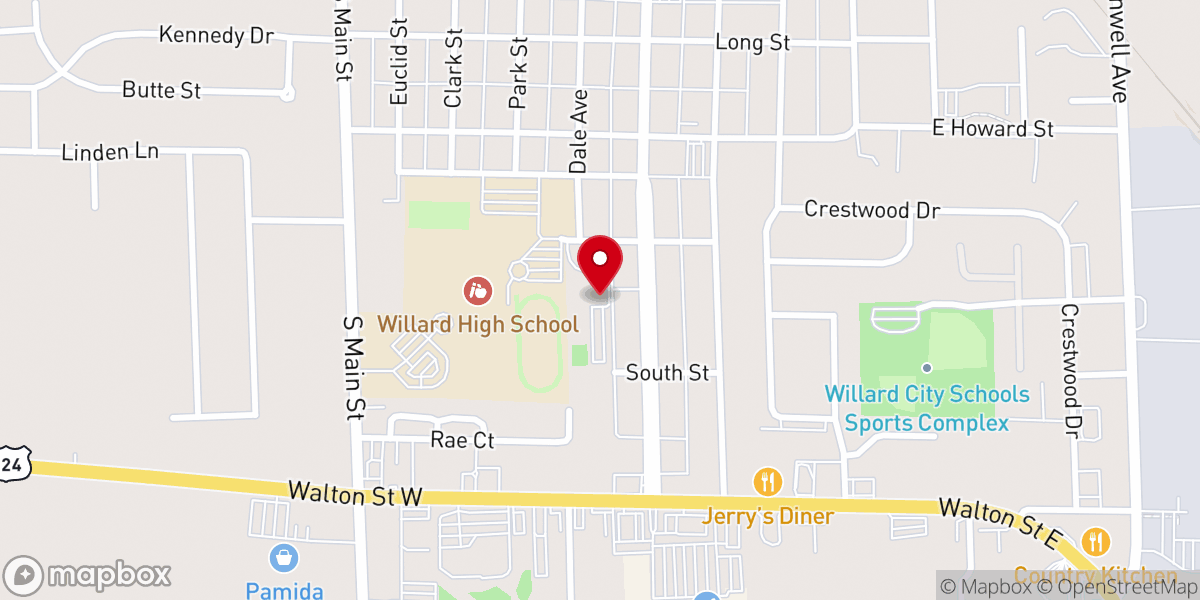 Map showing location of Francis Rectory St