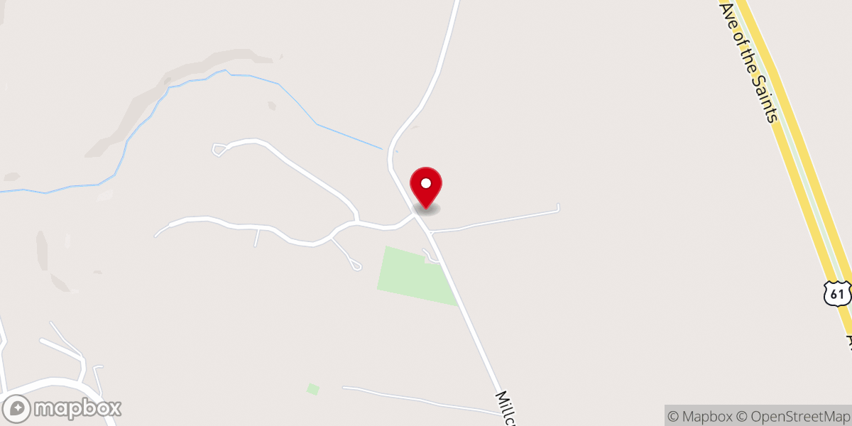 Map showing location of Millcreek Baptist Church
