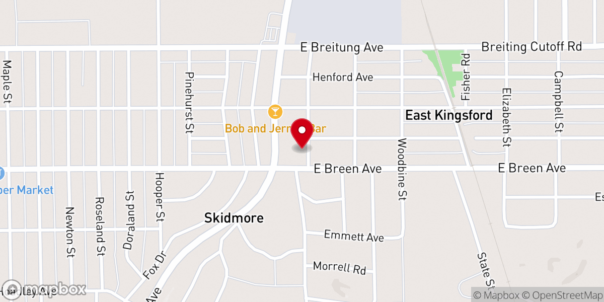 Map showing location of Mount Olive Evangelical Lutheran Church