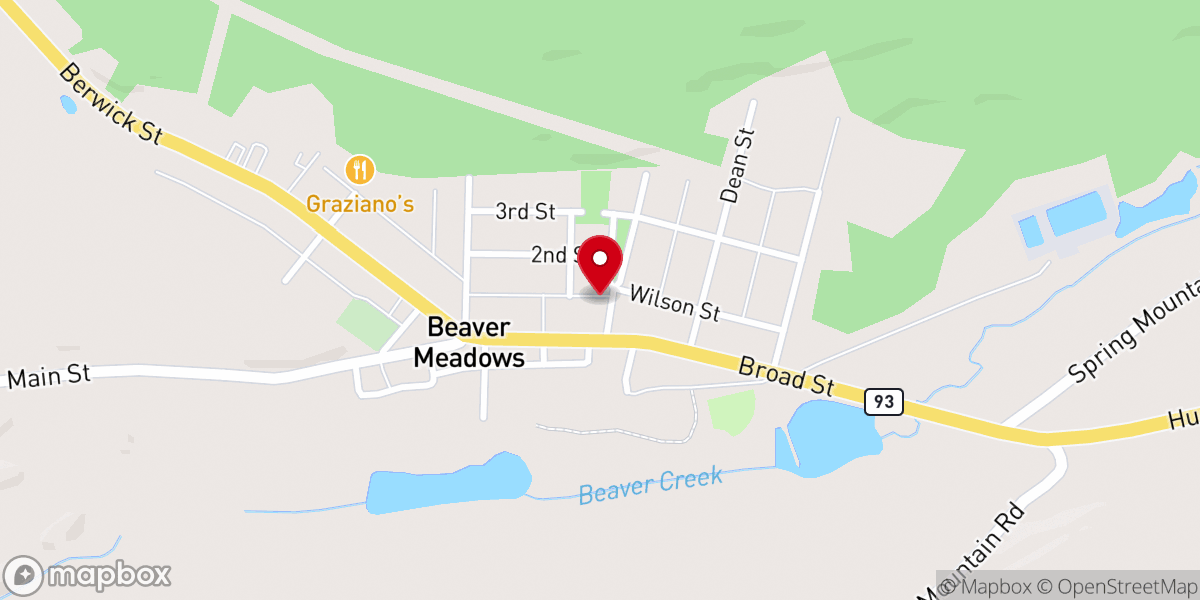 Map showing location of Beaver Meadows Vol. Fire Co. #1