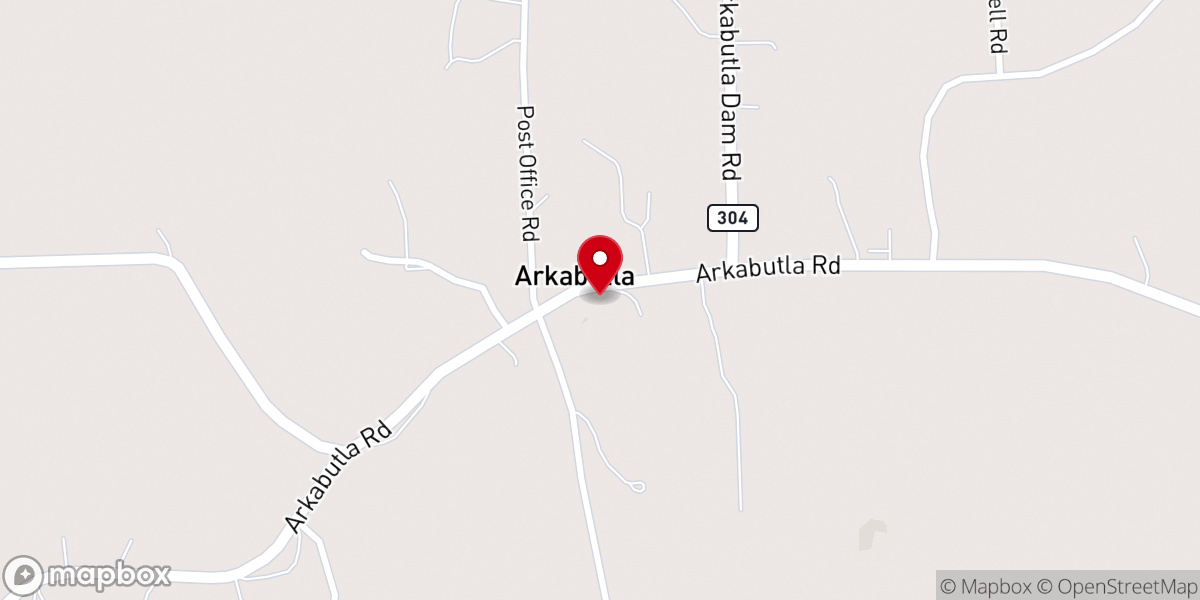 Map showing location of Arkabutla Community Center