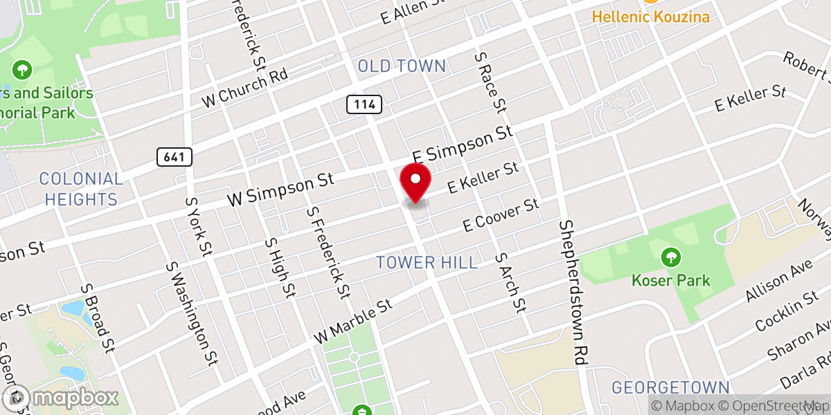 Map showing location of St Luke's Episcopal Church