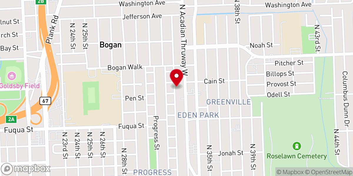Map showing location of Greater Greene Chapel AME Church