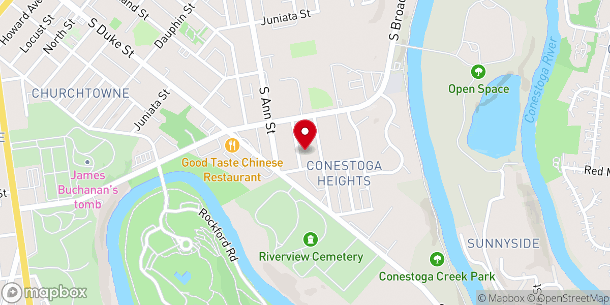Map showing location of Mennonite Spanish Church