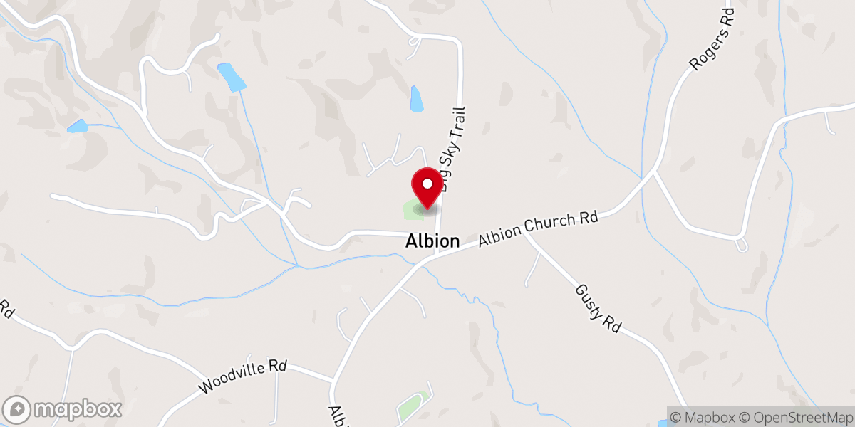 Map showing location of Albion Primitive Baptist Church