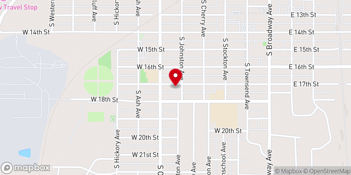 Map showing location of Southwest Church of Christ