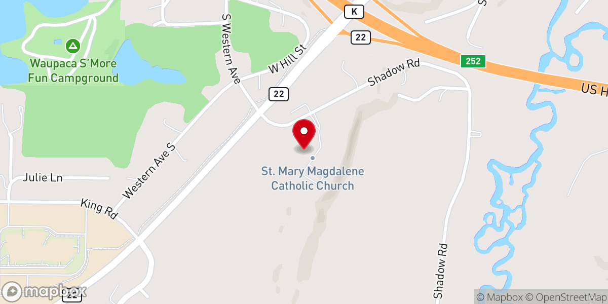 Map showing location of St Mary Magdalene Catholic Church