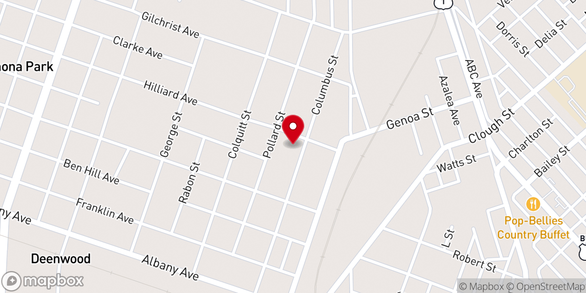 Map showing location of Deenwood Baptist Church