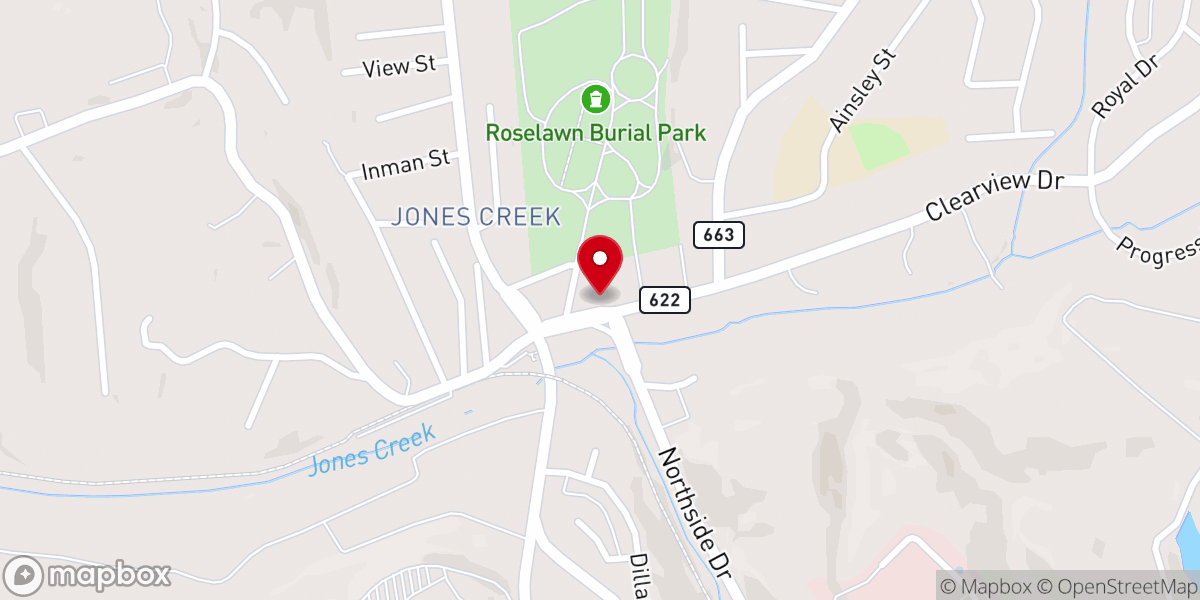 Map showing location of McCabe Memorial Church