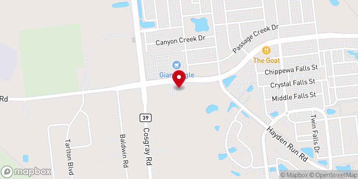 Map showing location of Hayden Enterprise Baptist Church
