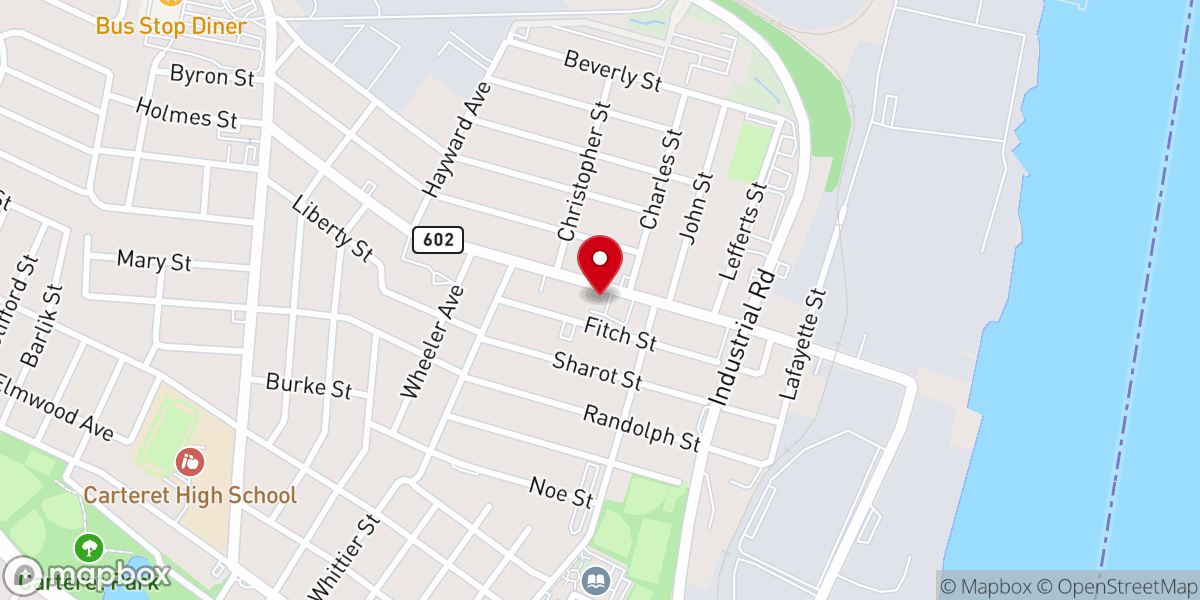 Map showing location of St George Malankara Syrian Orthodox Church, Carteret, New Jersey