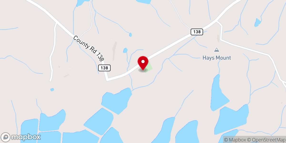 Map showing location of Mount Zoar Baptist Church