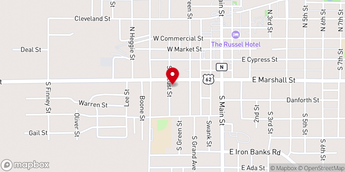 Map showing location of Mercy Seat Missionary Baptist
