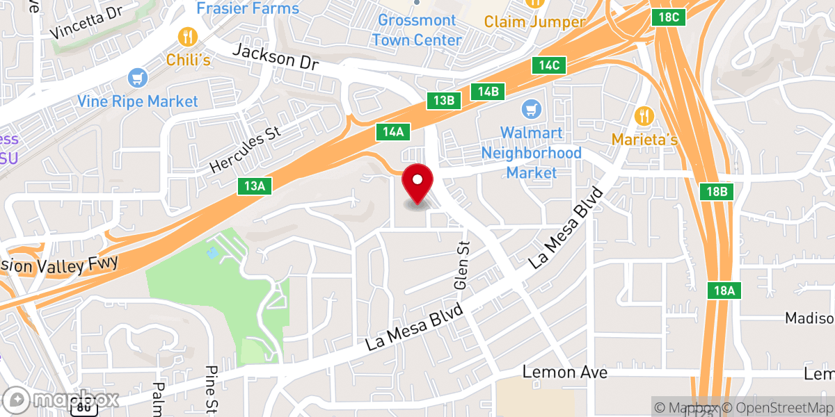 Map showing location of San Diego Reformed Church