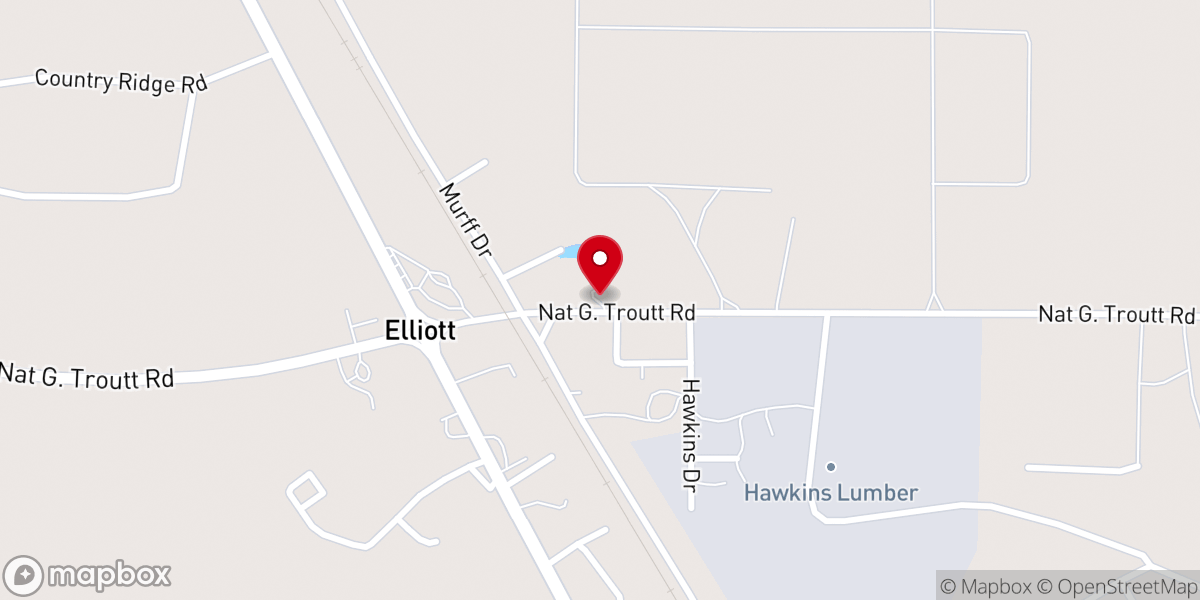 Map showing location of Elliott Church of Christ