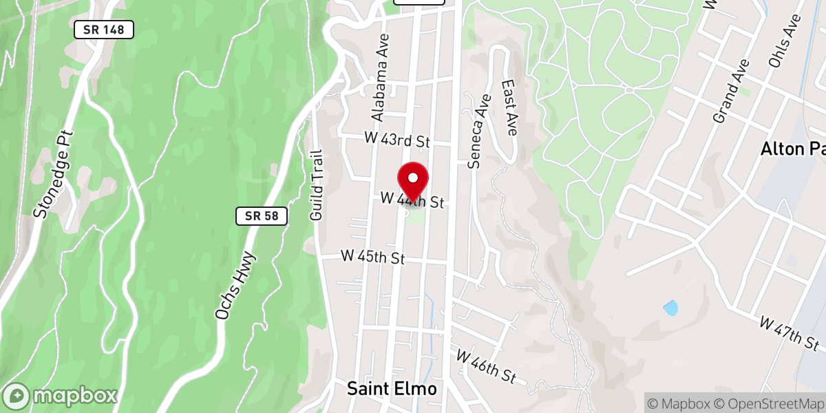 Map showing location of Saint Elmo Presbyterian Church