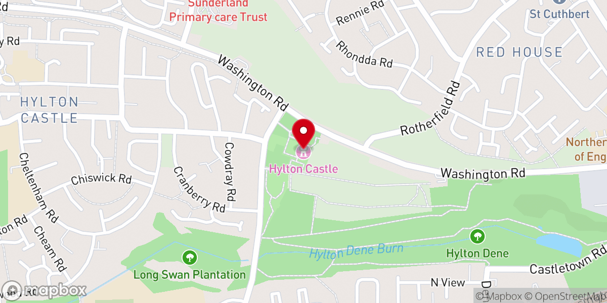 Map showing location of Hylton Castle