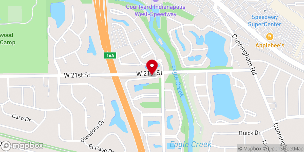 Map showing location of Speedway Baptist Church