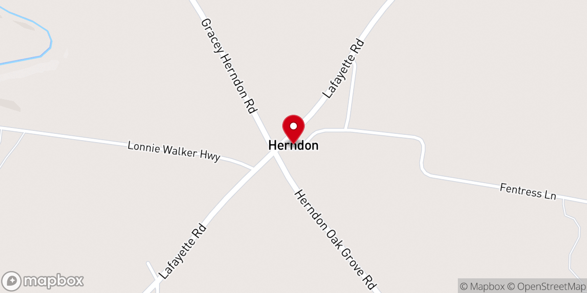 Map showing location of Herndon Methodist Church