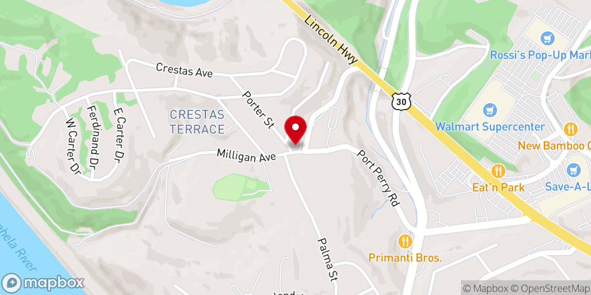 Map showing location of Mt Carmel Baptist Church
