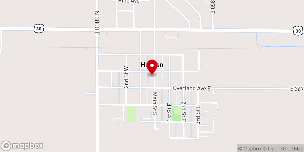 Map showing location of Hanson Baptist Fellowship
