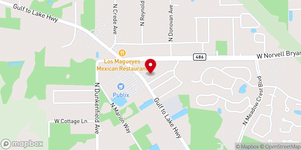 Map showing location of Daystar Life Center of Citrus County