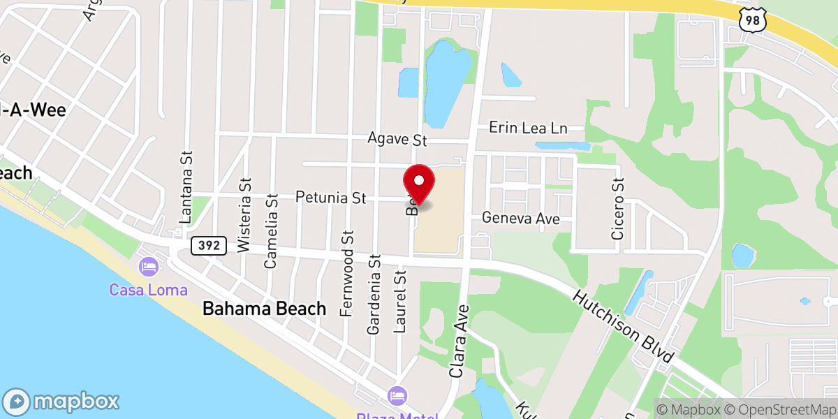 Map showing location of Anchor Lutheran Church