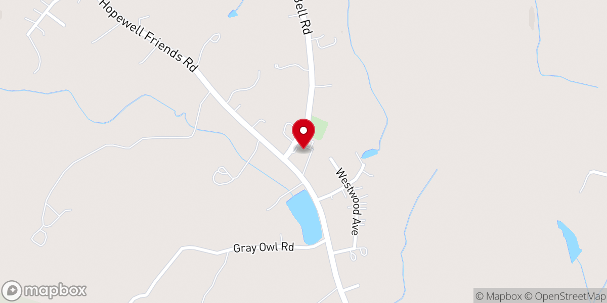 Map showing location of Hopewell Friends Church