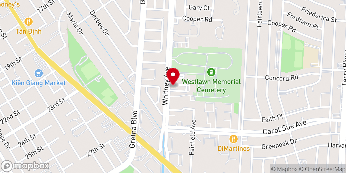 Map showing location of Gretna United Methodist Church