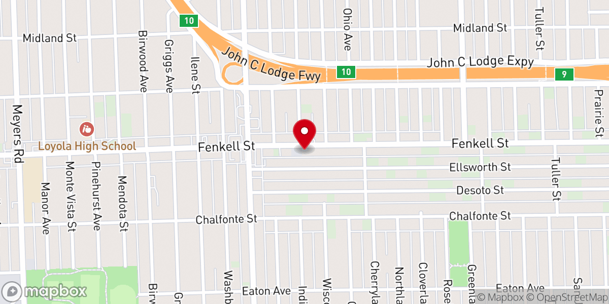 Map showing location of Temple of St. Jude Spiritual Church of Christ
