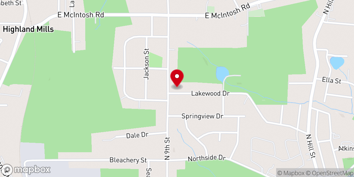 Map showing location of Faith Temple Assembly of God Church
