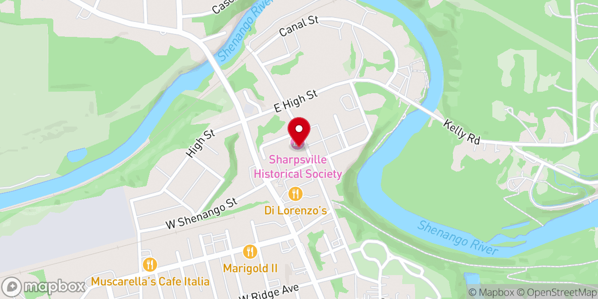 Map showing location of First Universalist Church of Sharpsville