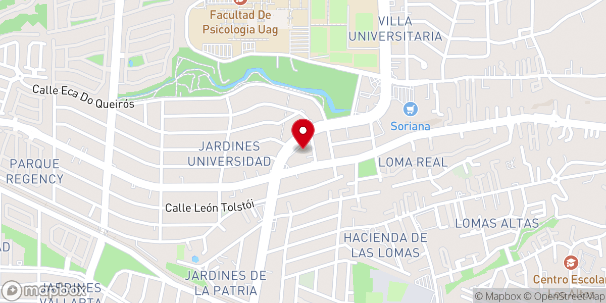 Map showing location of Aliento De Vida Guadalajara