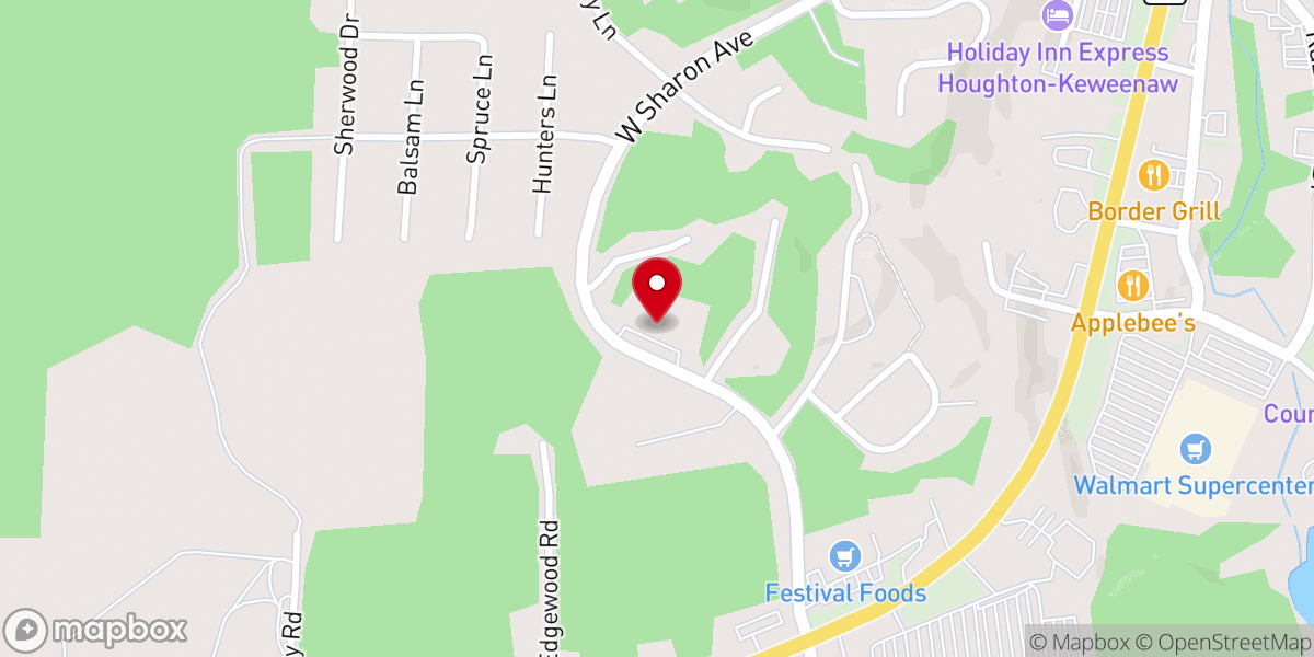 Map showing location of Houghton Baptist Church