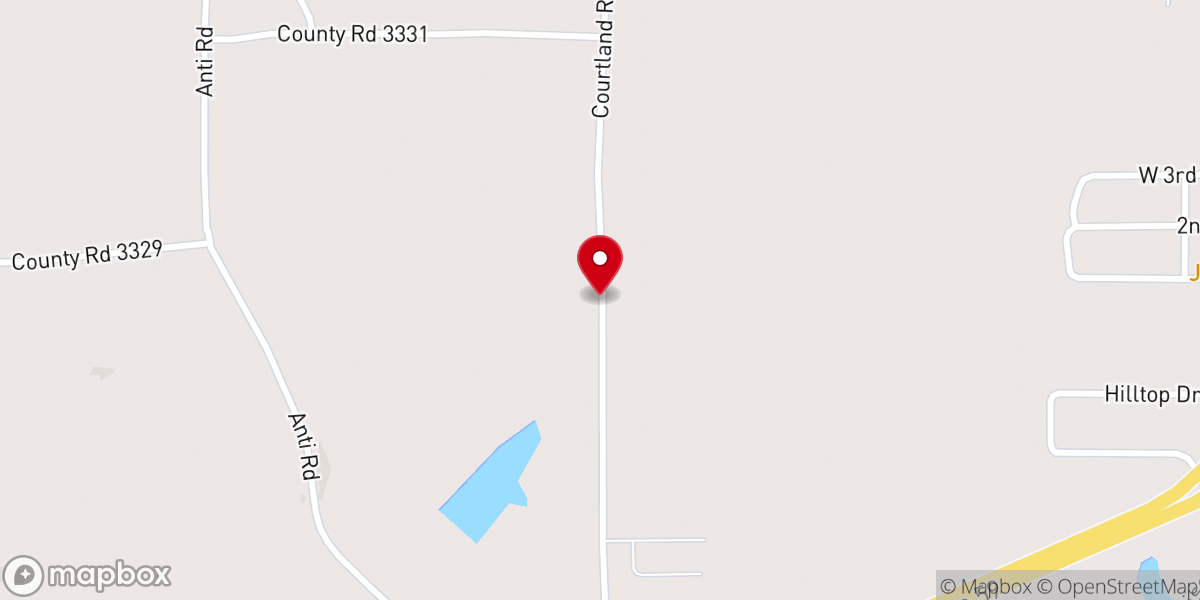 Map showing location of Victory Baptist Church